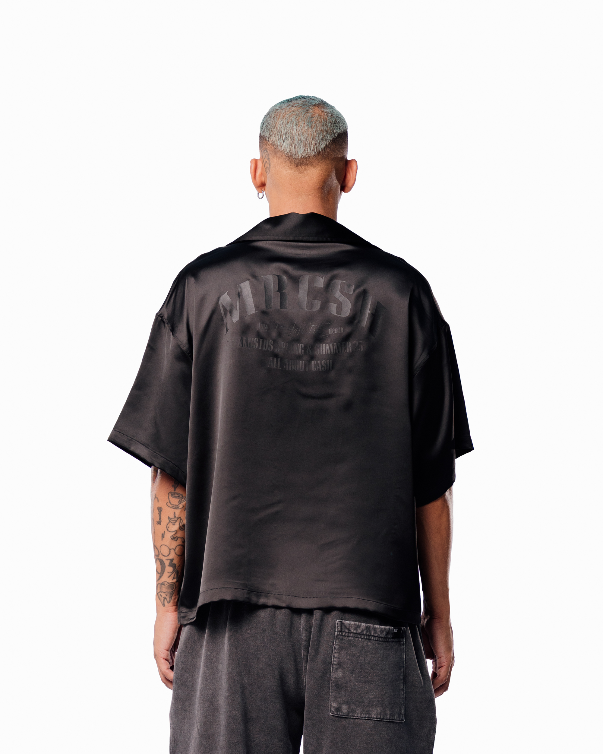 BLAACK SATIN SHIRT