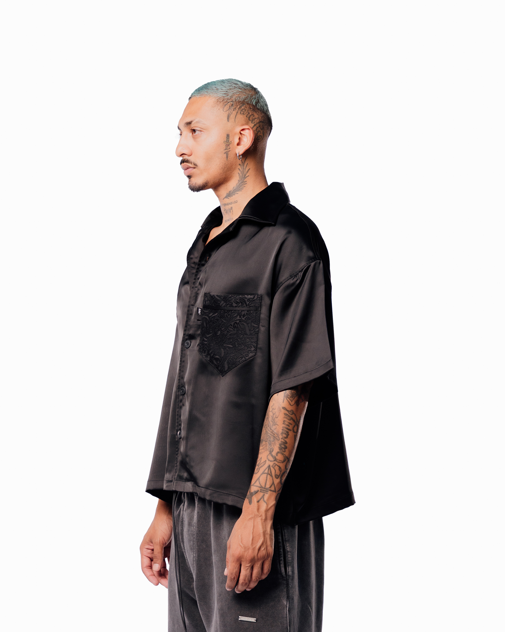 BLAACK SATIN SHIRT