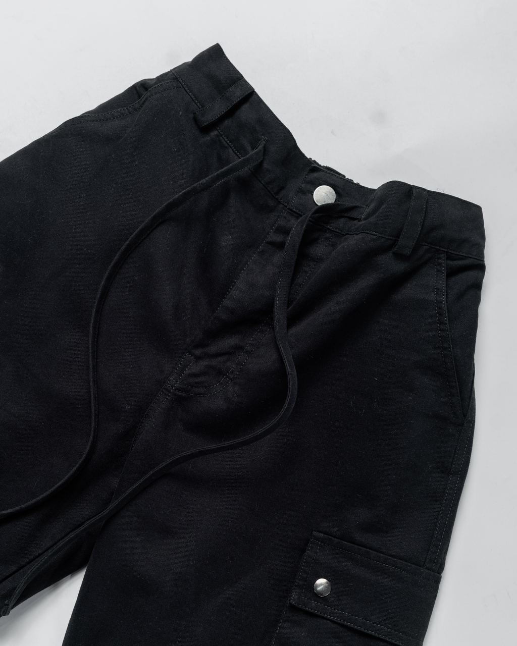 FOUR POCKET BLAACK CARGO PANTS