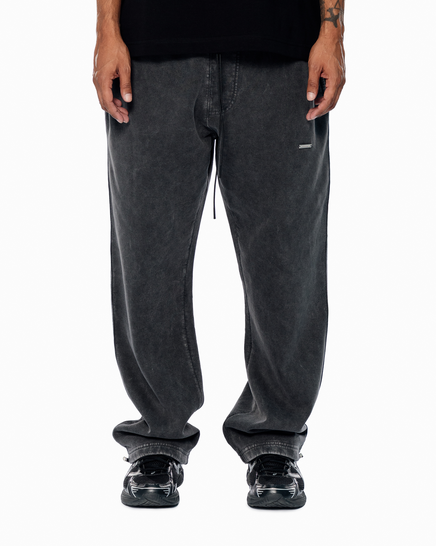 CHROME BLAACK BASIC SWEATPANTS (adjustable)