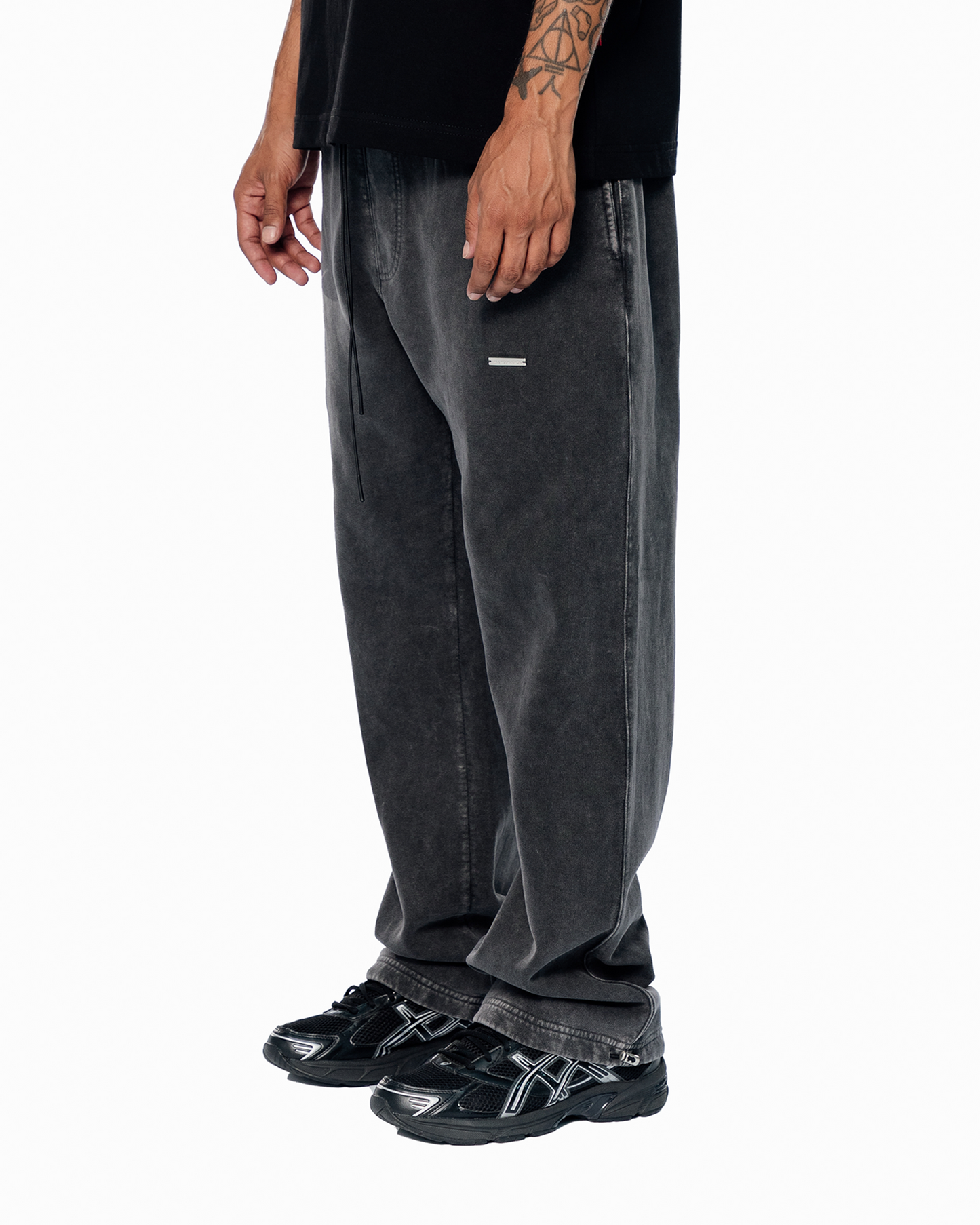 CHROME BLAACK BASIC SWEATPANTS (adjustable)