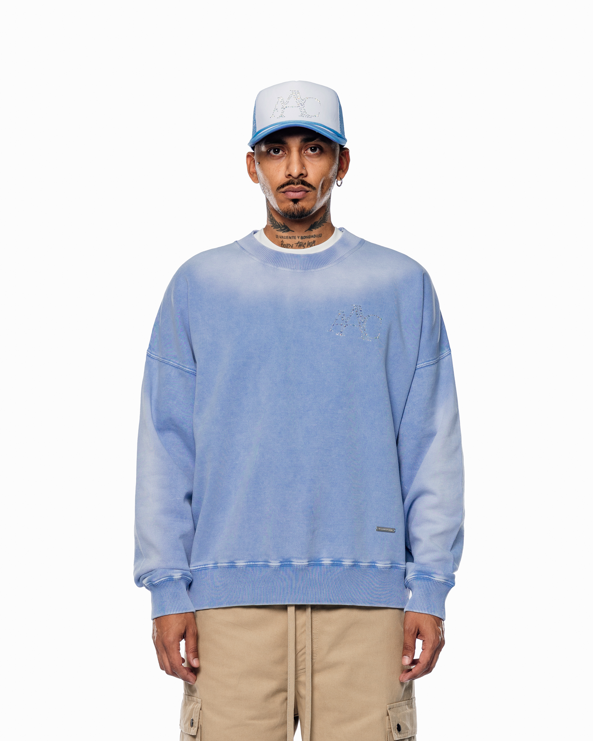 CRYSTALZ LIGHT BLUE CREWNECK