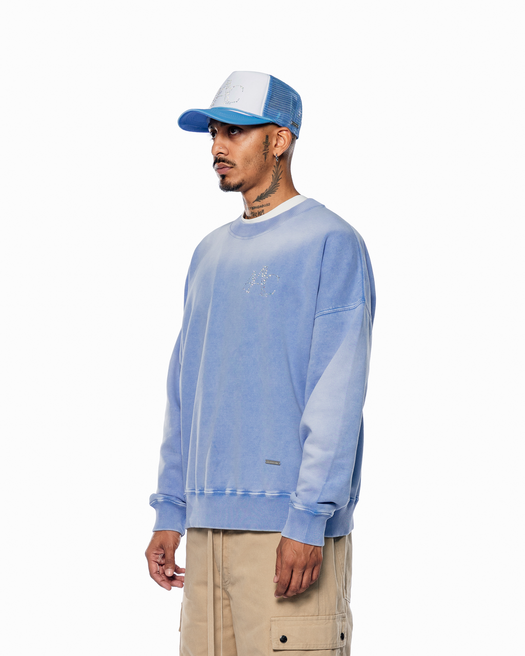 CRYSTALZ LIGHT BLUE CREWNECK
