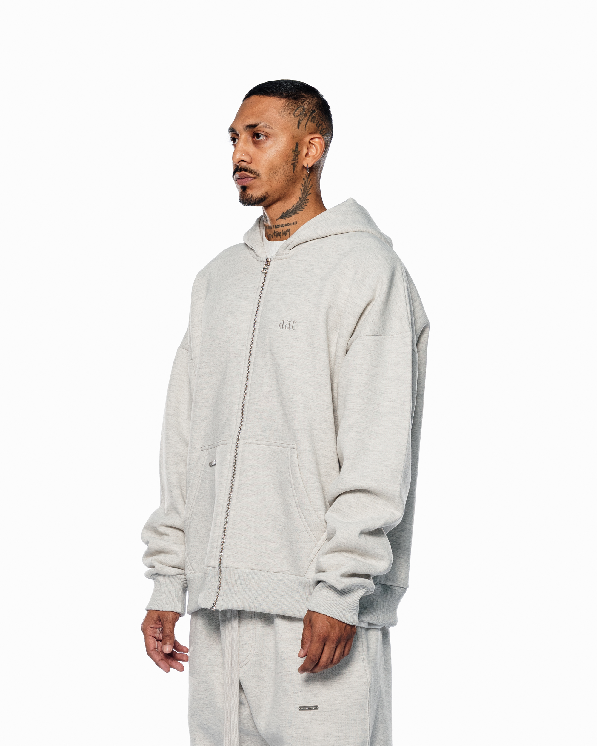 MELANGE BASIC ZIP HOODIE