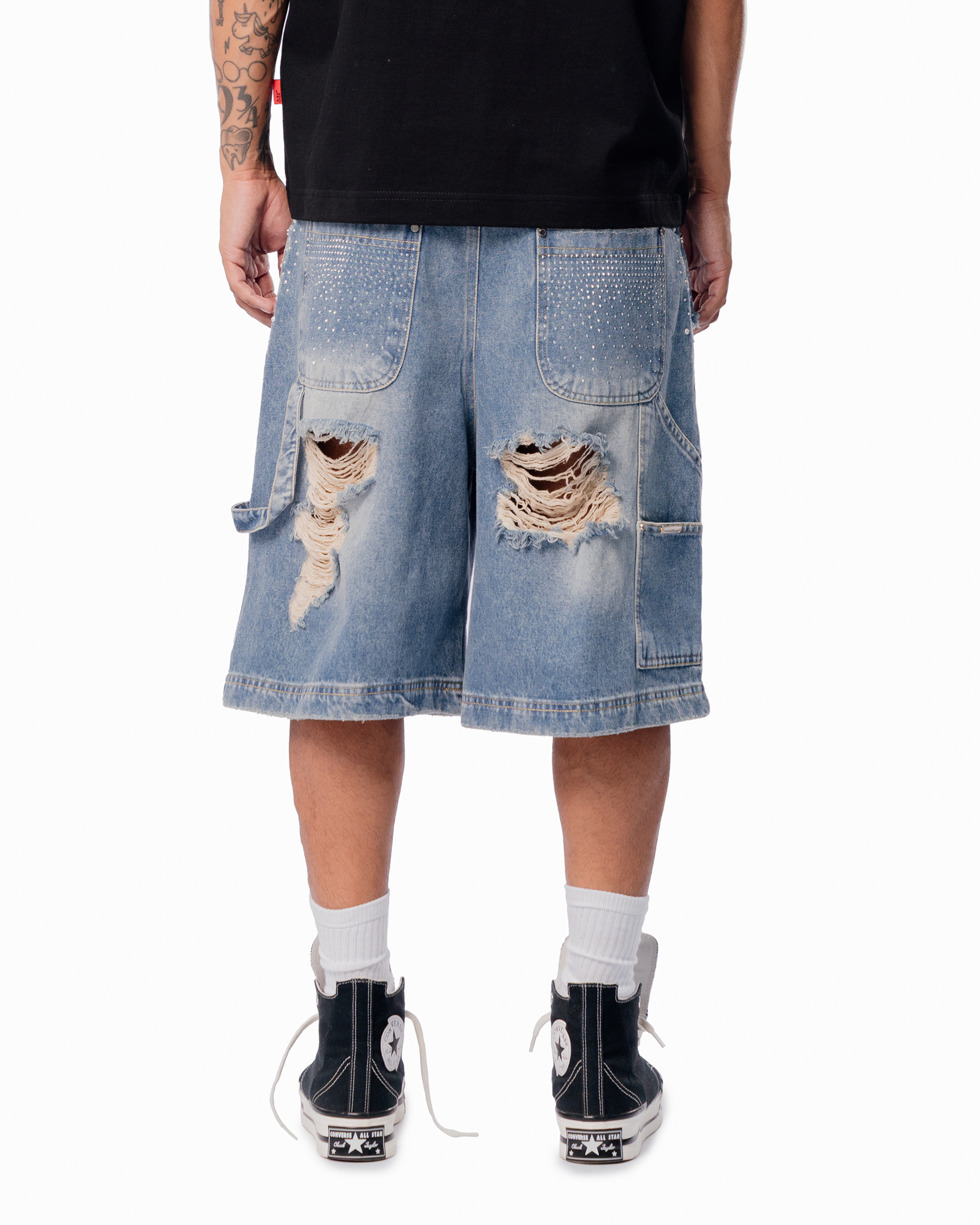 DISTRESSED PEARLS JORTS
