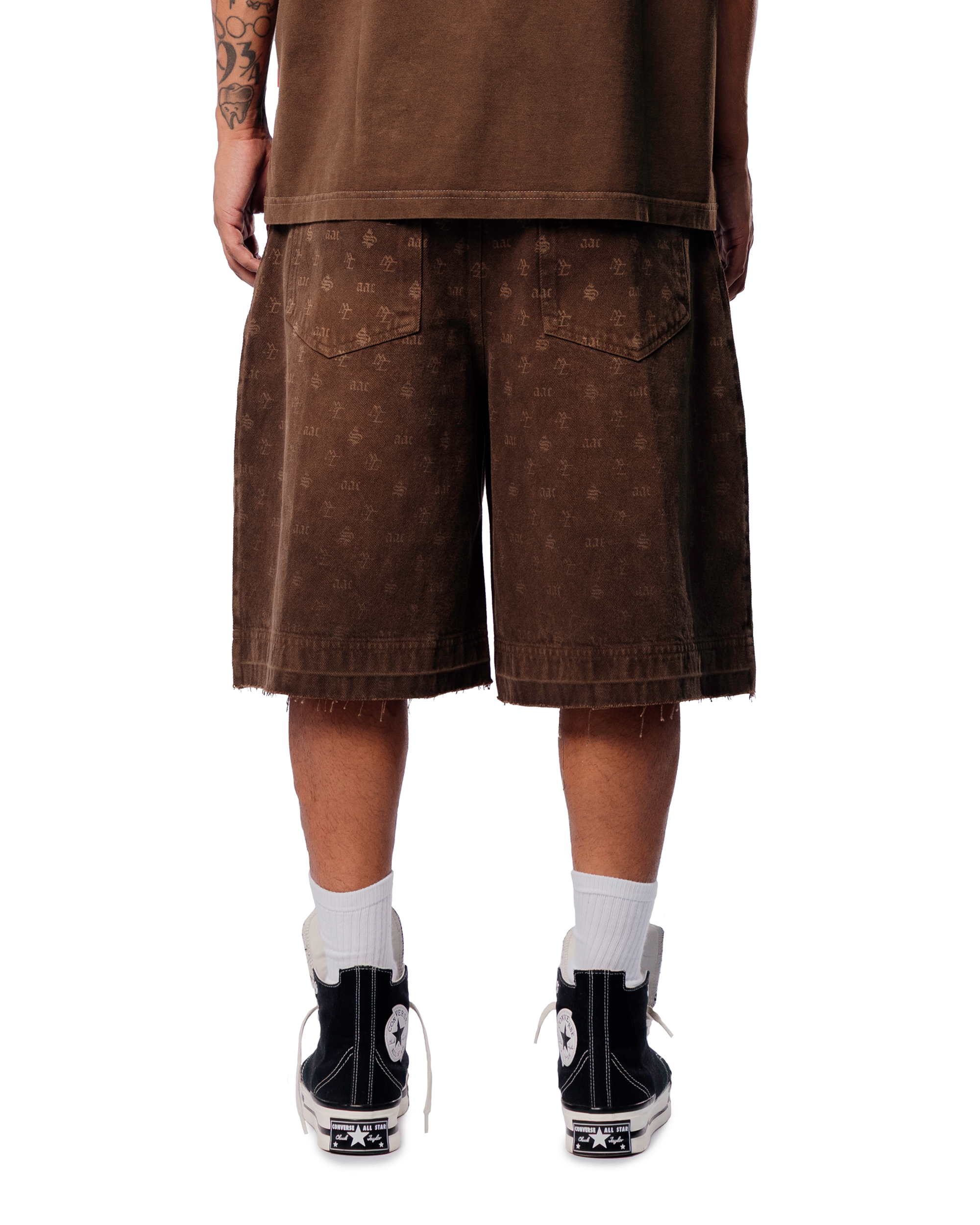 MONOGRAM CHROME BROWN JORTS