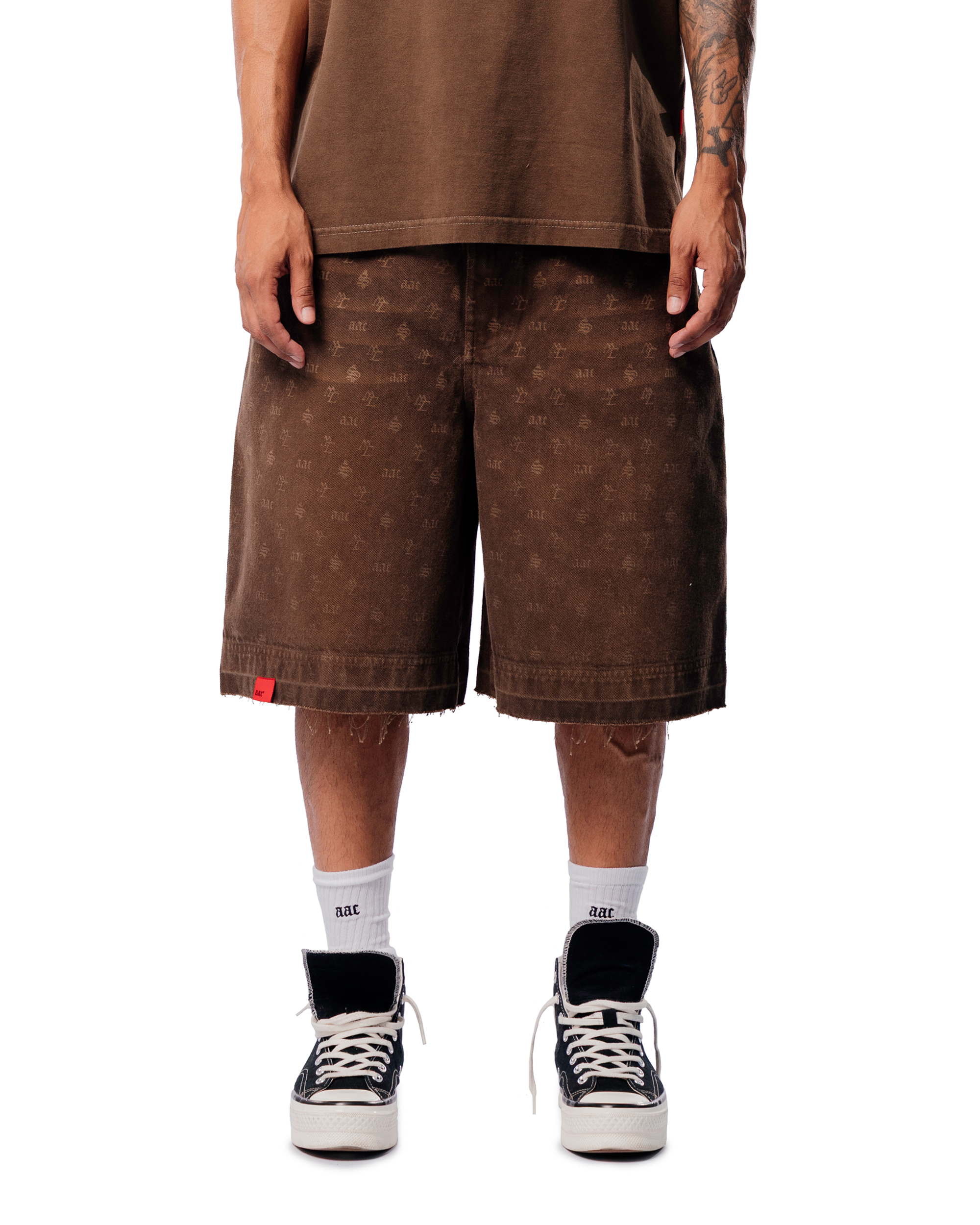 MONOGRAM CHROME BROWN JORTS