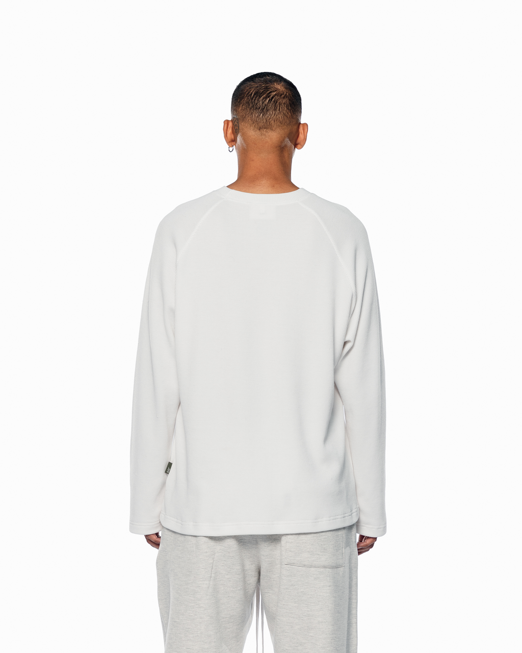 WHITE BASIC WAFFLE LONGSLEEVE