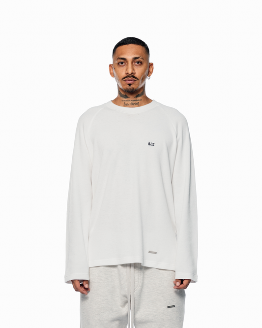 WHITE BASIC WAFFLE LONGSLEEVE