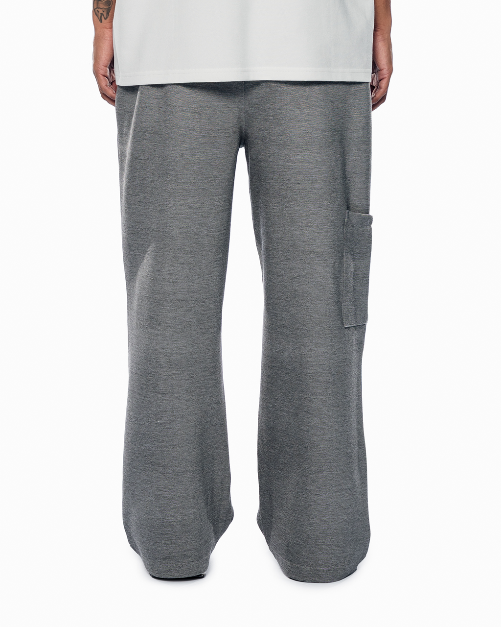 GREY WIDE LEG TROUSERS