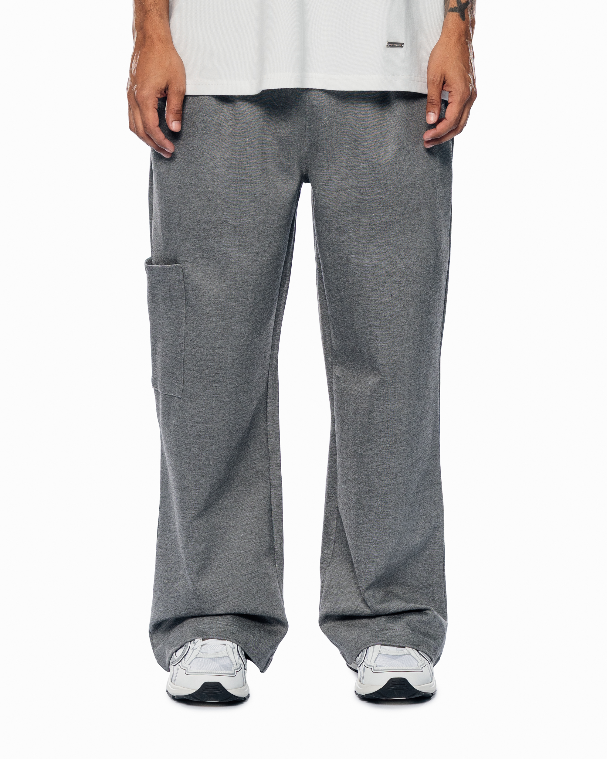 GREY WIDE LEG TROUSERS