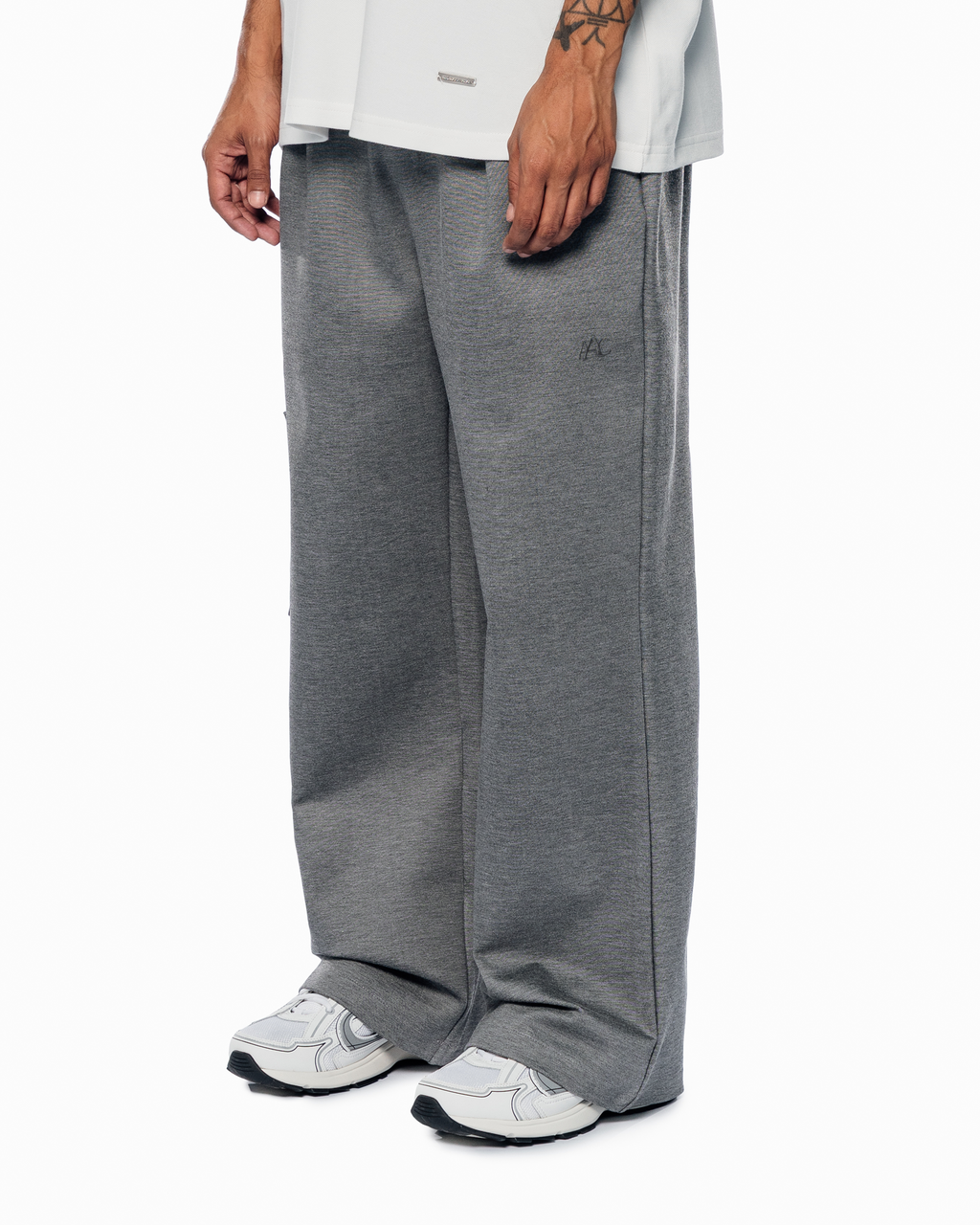 GREY WIDE LEG TROUSERS