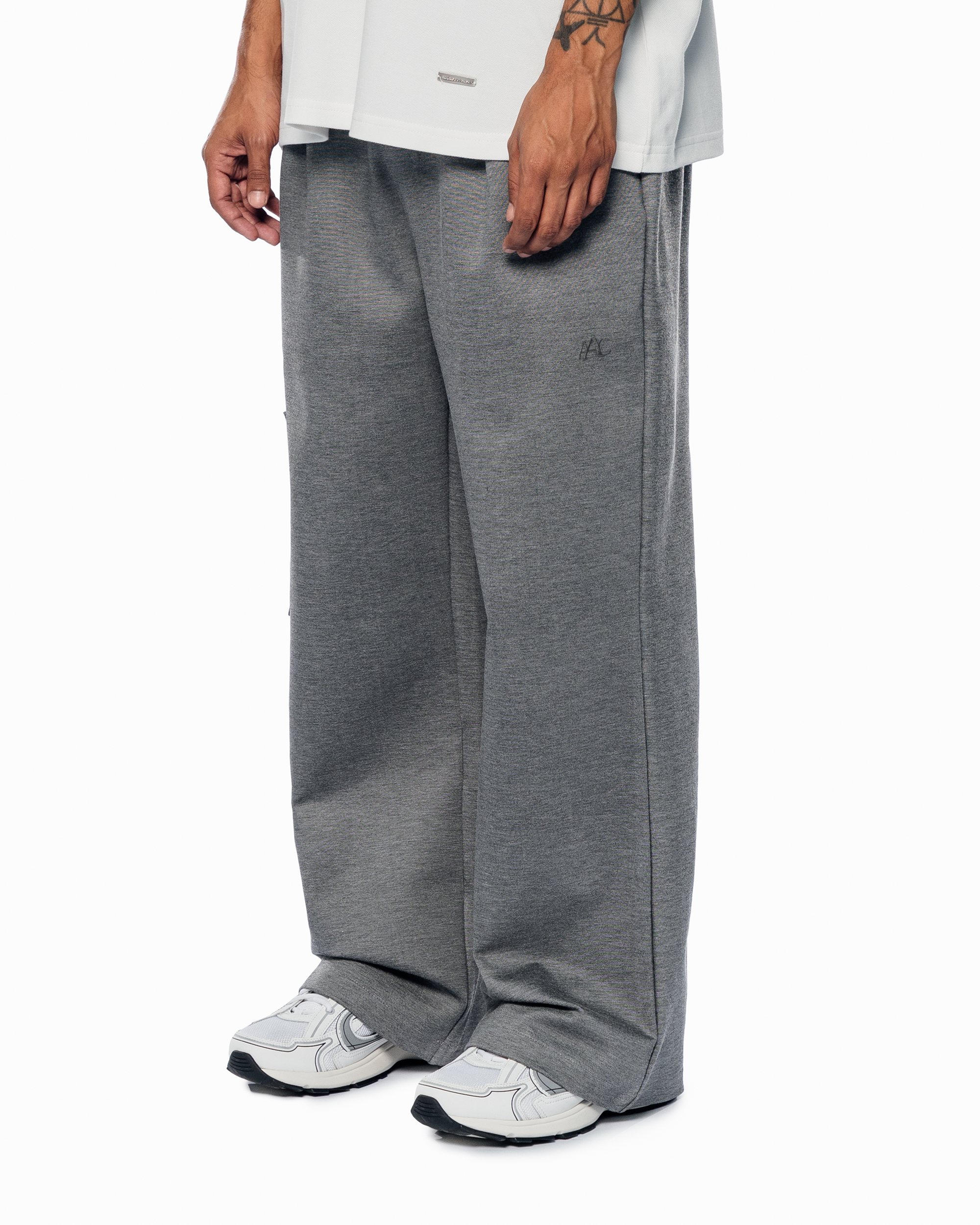 GREY WIDE LEG TROUSERS