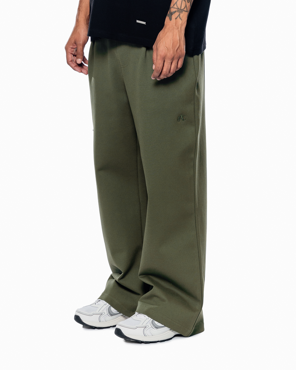 GREEN WIDE LEG TROUSERS