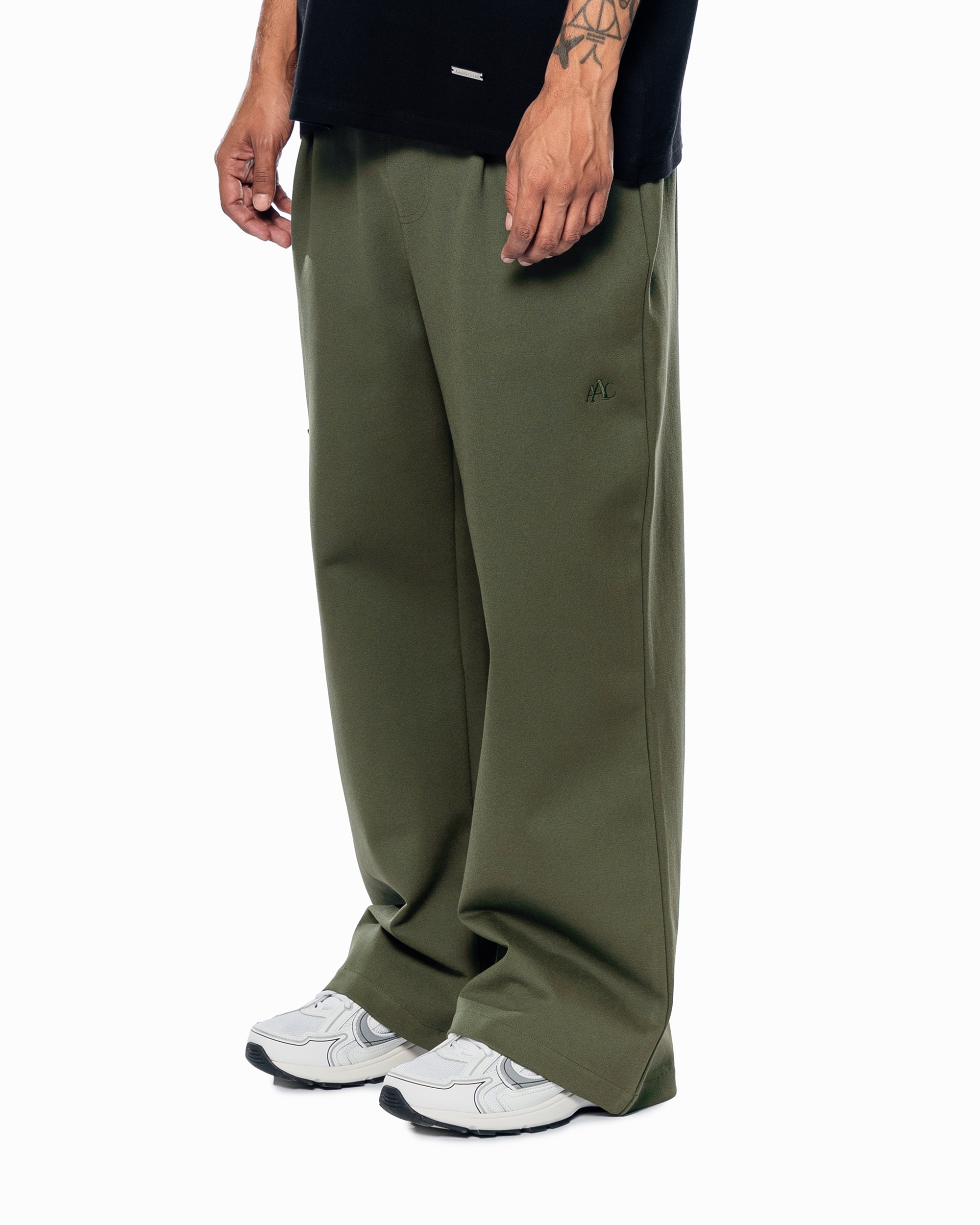 GREEN WIDE LEG TROUSERS