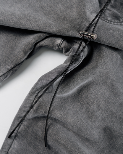 CHROME BLAACK BASIC SWEATPANTS (adjustable)