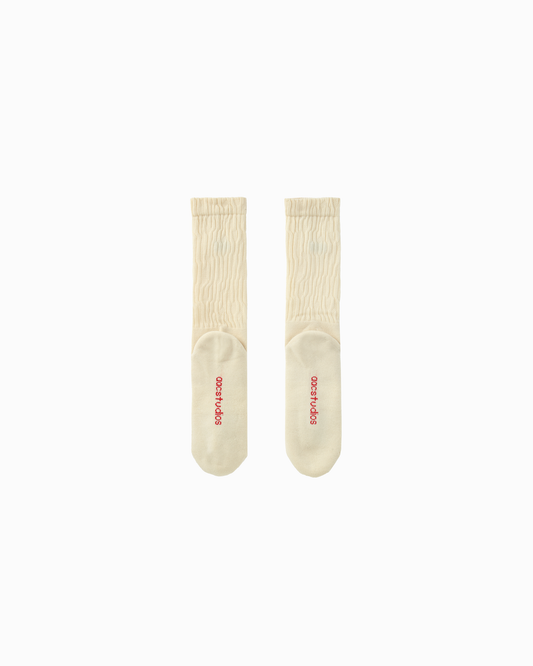 CREAM CURLY SOCKS