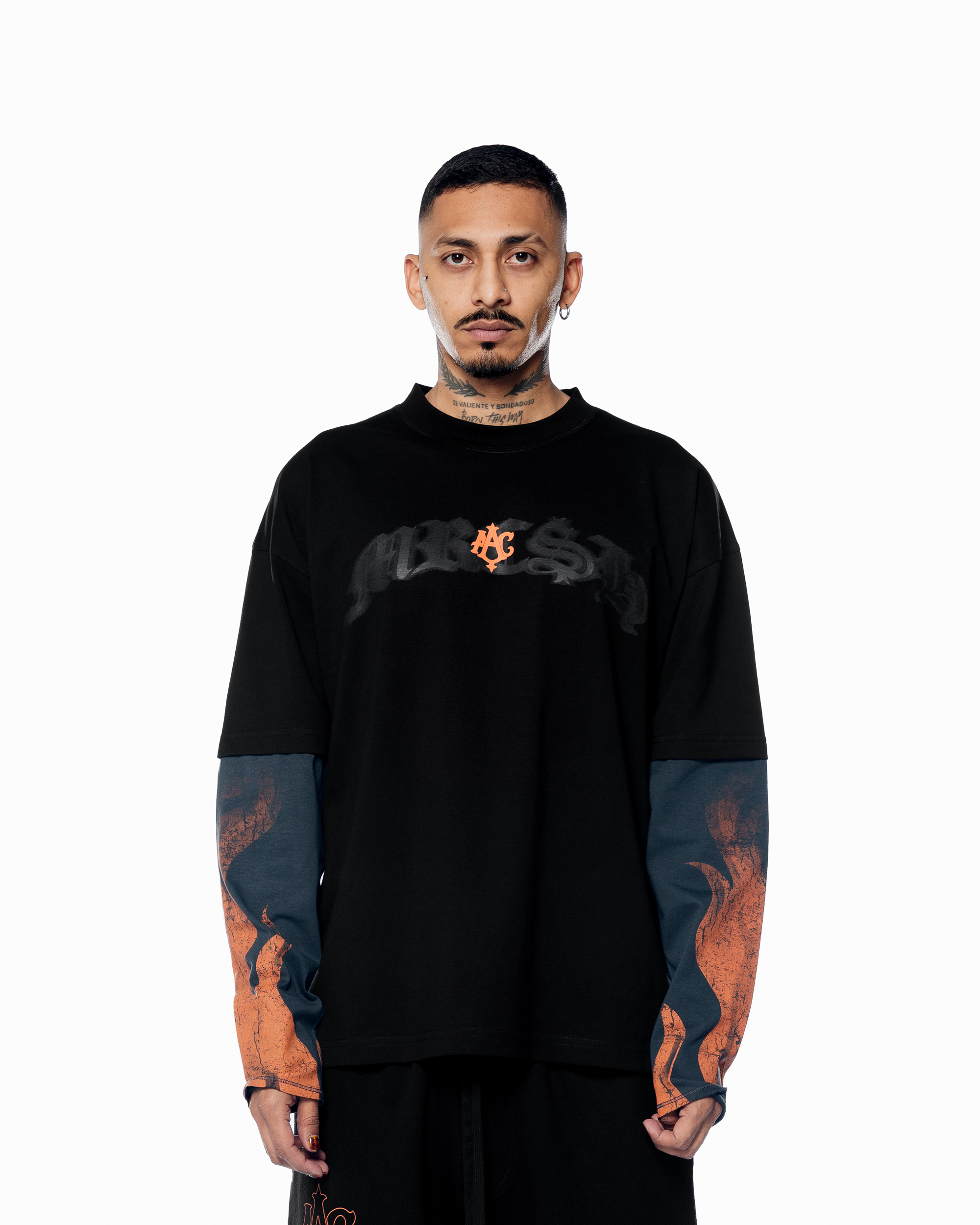 FLAMESSS DOUBLE SLEEVE TEE