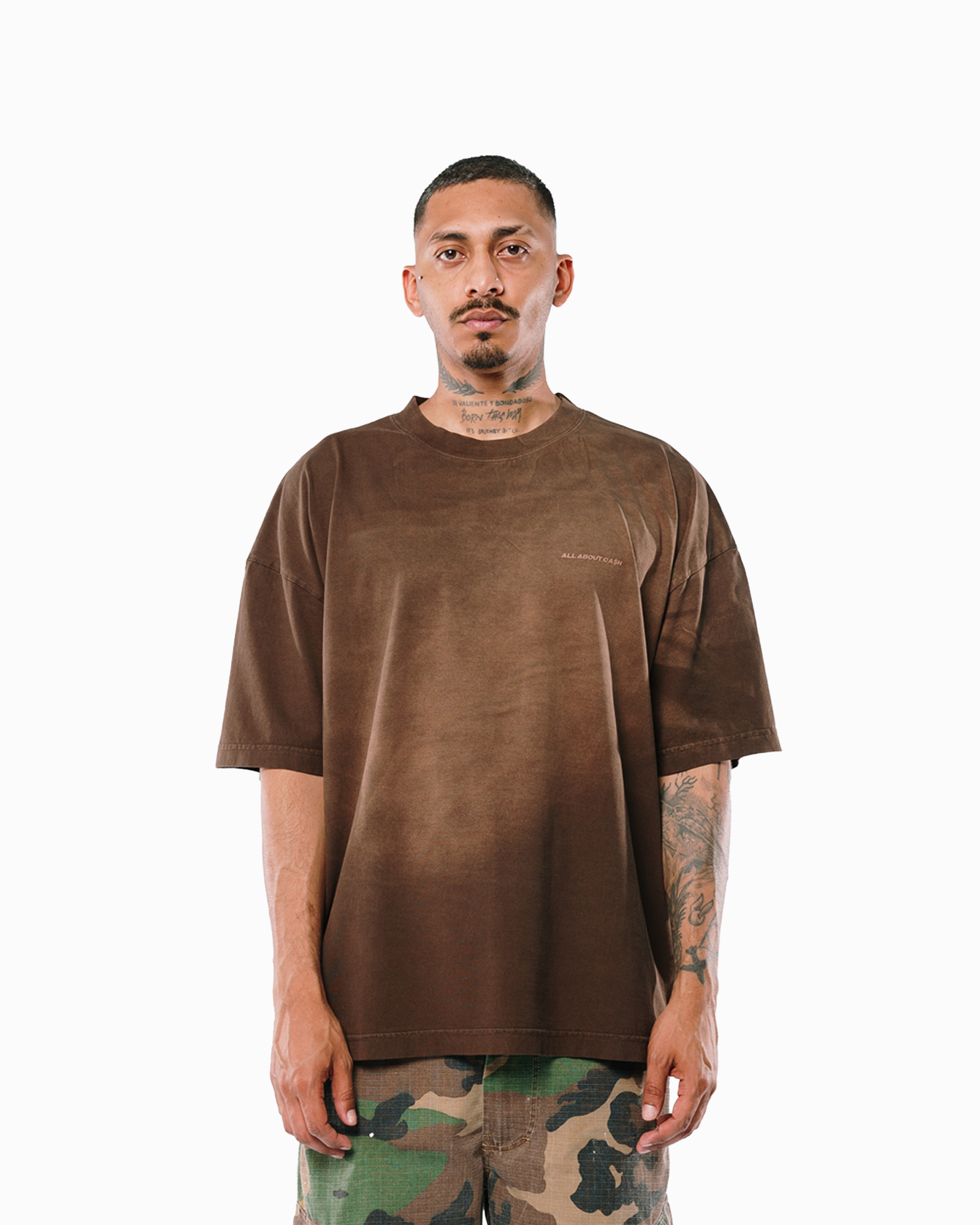 CHROME BROWN BASIC TEE