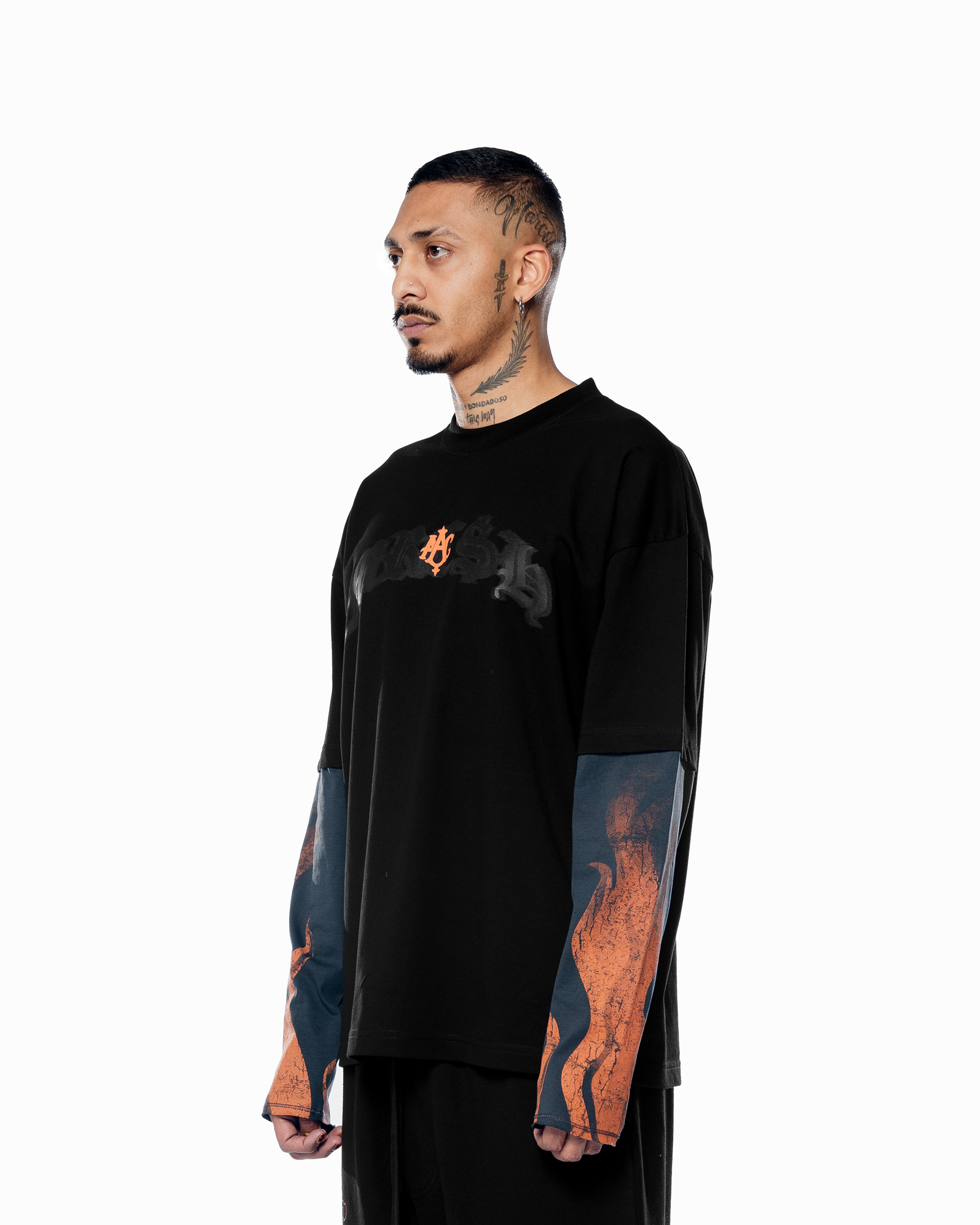 FLAMESSS DOUBLE SLEEVE TEE