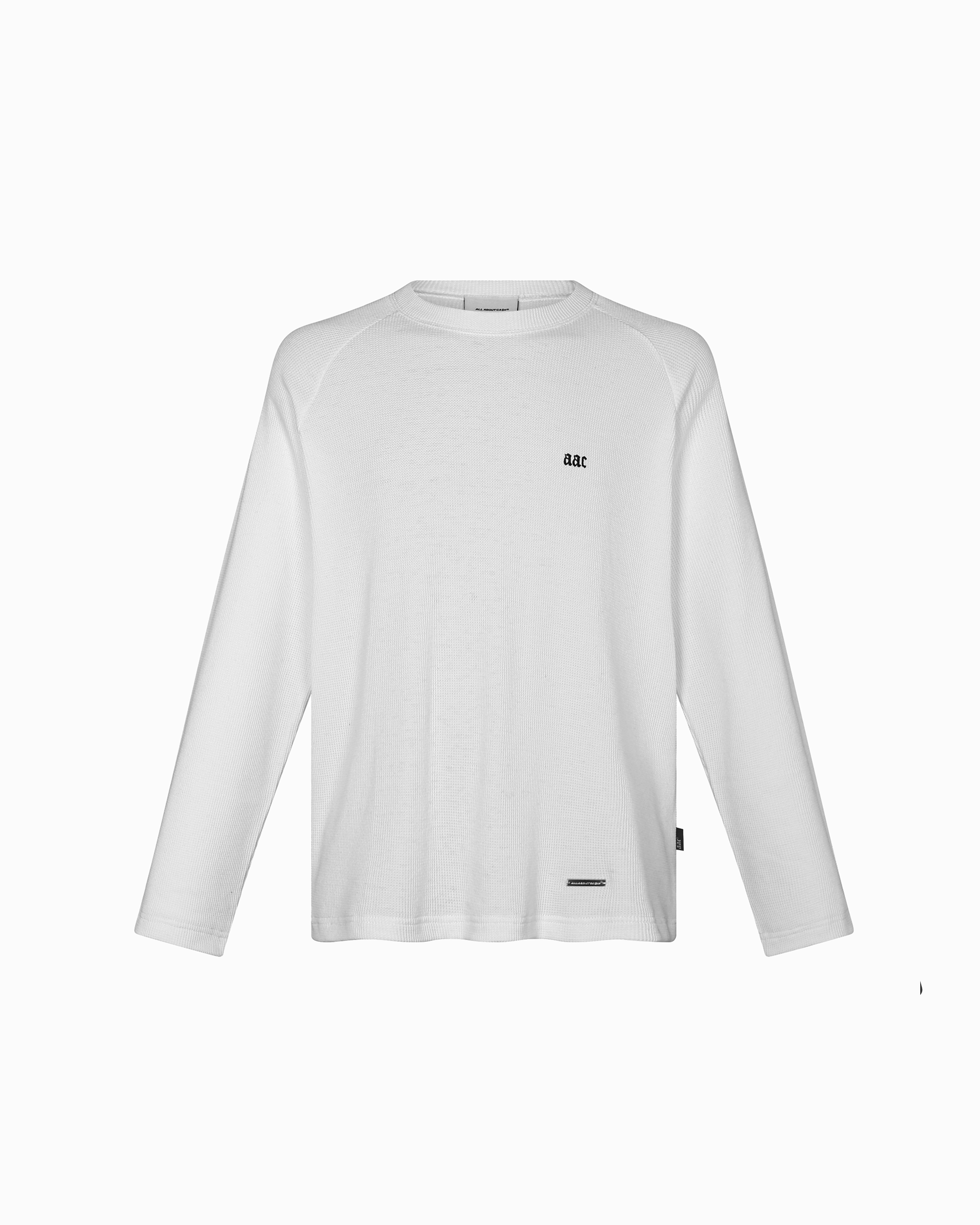 WHITE BASIC WAFFLE LONGSLEEVE