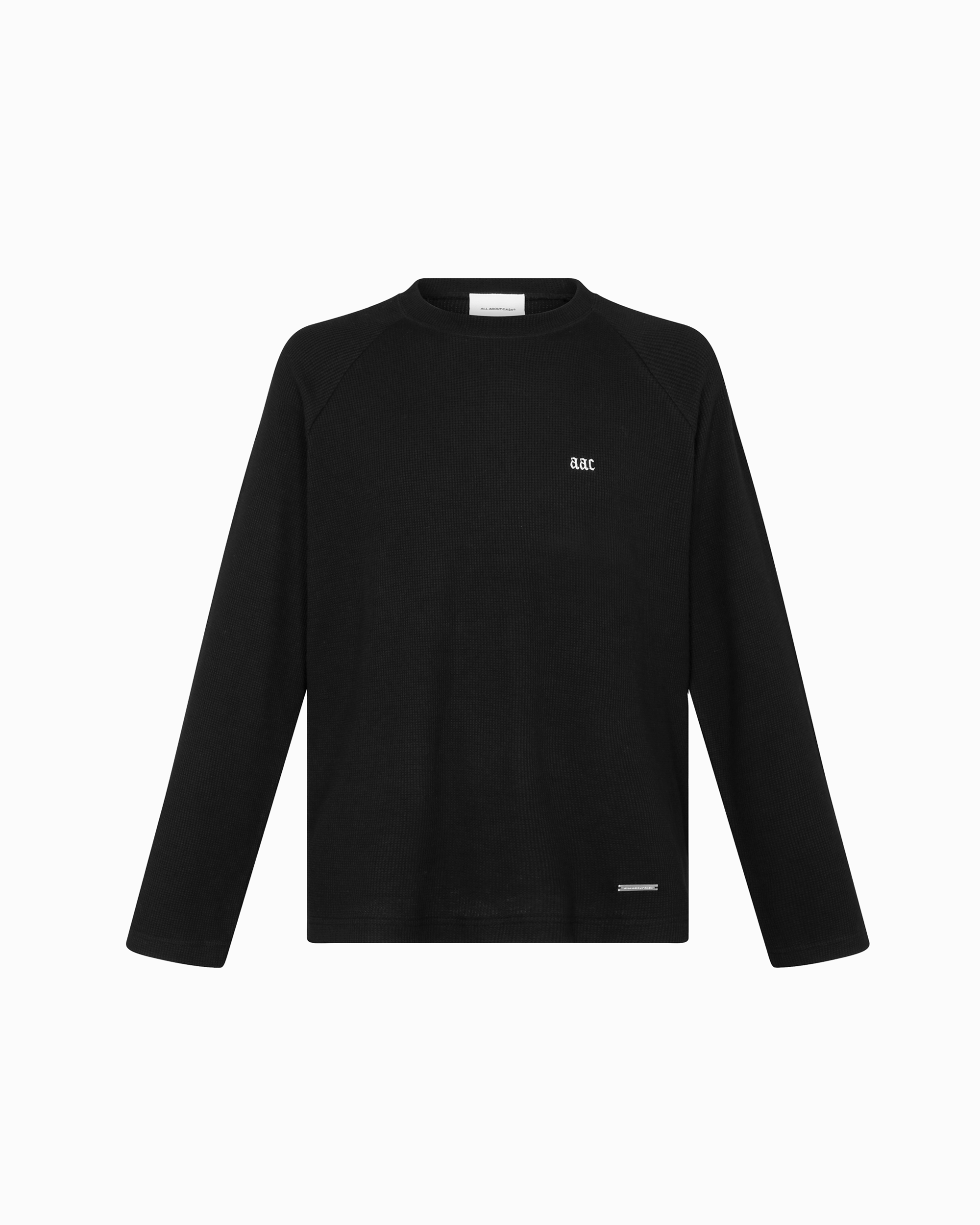 BLAACK BASIC WAFFLE LONGSLEEVE