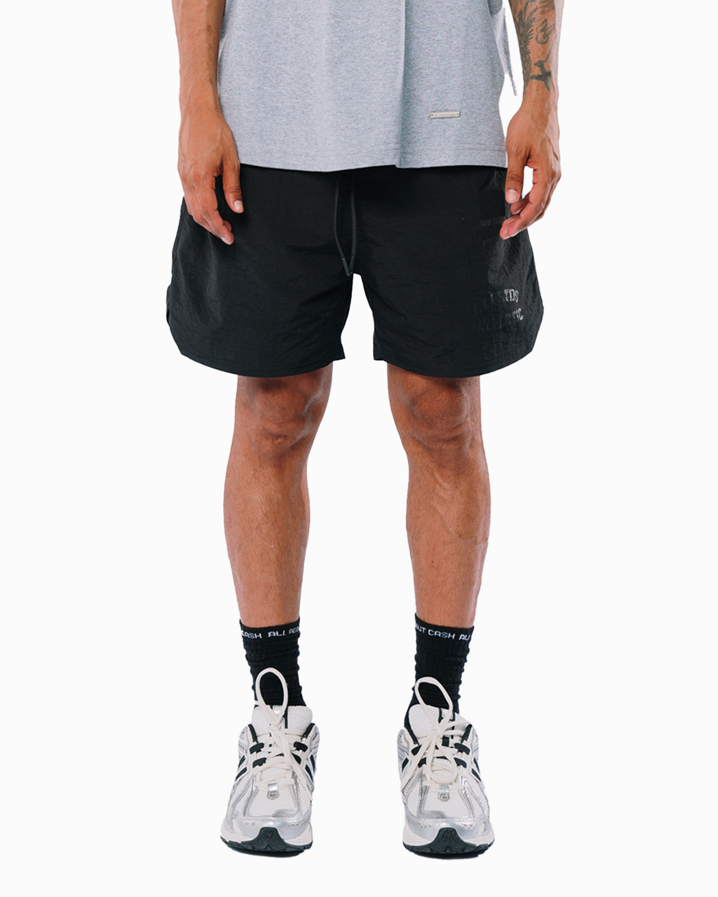 ATHLETIC BASIC BLACK SHORTS
