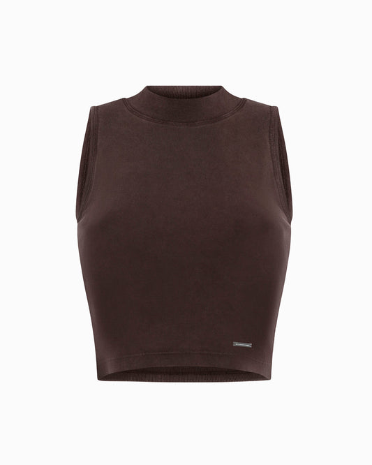 RIBBED CHROME BROWN TOP (HEAVY WEIGHT)