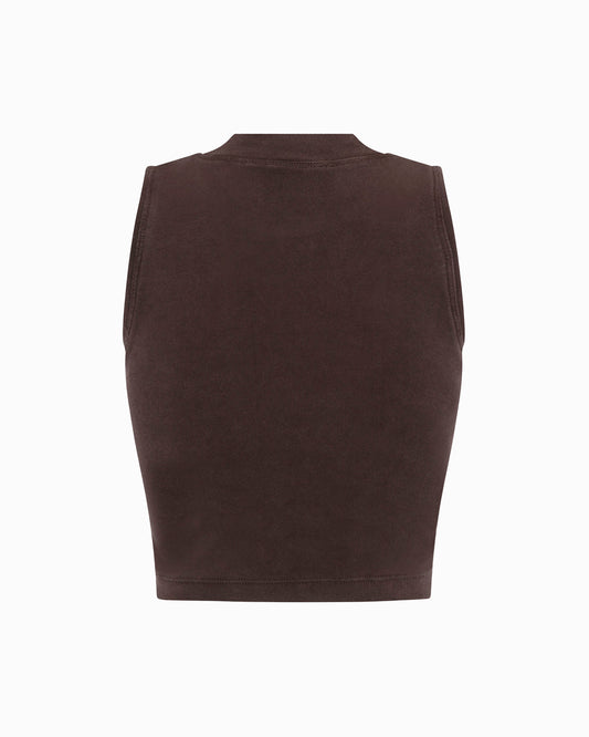 RIBBED CHROME BROWN TOP (HEAVY WEIGHT)